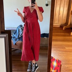 Sugar Candy Mountain Angela Wrap Jumpsuit — Red Sz S